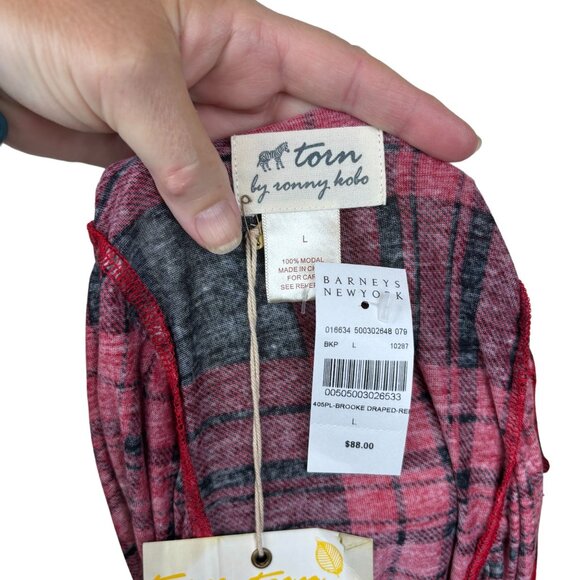 Torn by Ronny Kobo Brooke top, size Large, boxy, plaid, summer, dressy, NWT - Picture 7 of 11